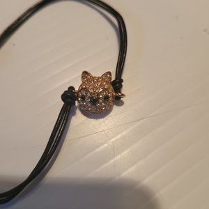 Fossil Pave rose gold fox adjustable bracelet.